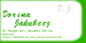 dorina jakubecz business card